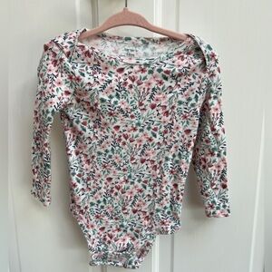 NWOT Carter’s 18M White, Pink, and Green Floral Bodysuit Onesie